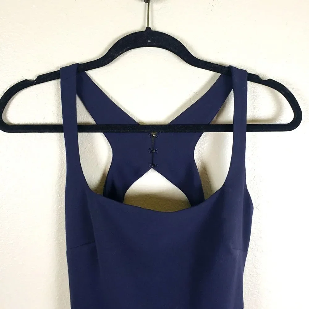 Women's NWT Likely Navy Blue Barnes Sleeveless Mermaid Ruffle Formal Dress SZ 0 - Picture 6 of 15